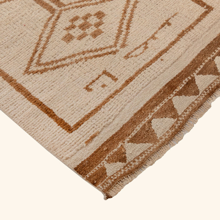 Beige Traditional Turkish Wool Runner - 3'1'' x 10'3''