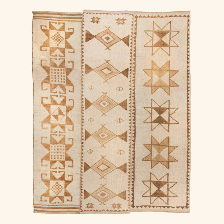 Beige & Brown Traditional Turkish Wool Rug - 9'4'' x 11'3''