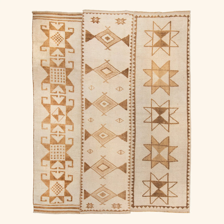 Beige & Brown Traditional Turkish Wool Rug - 9'4'' x 11'3''