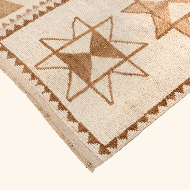 Beige & Brown Traditional Turkish Wool Rug - 9'4'' x 11'3''