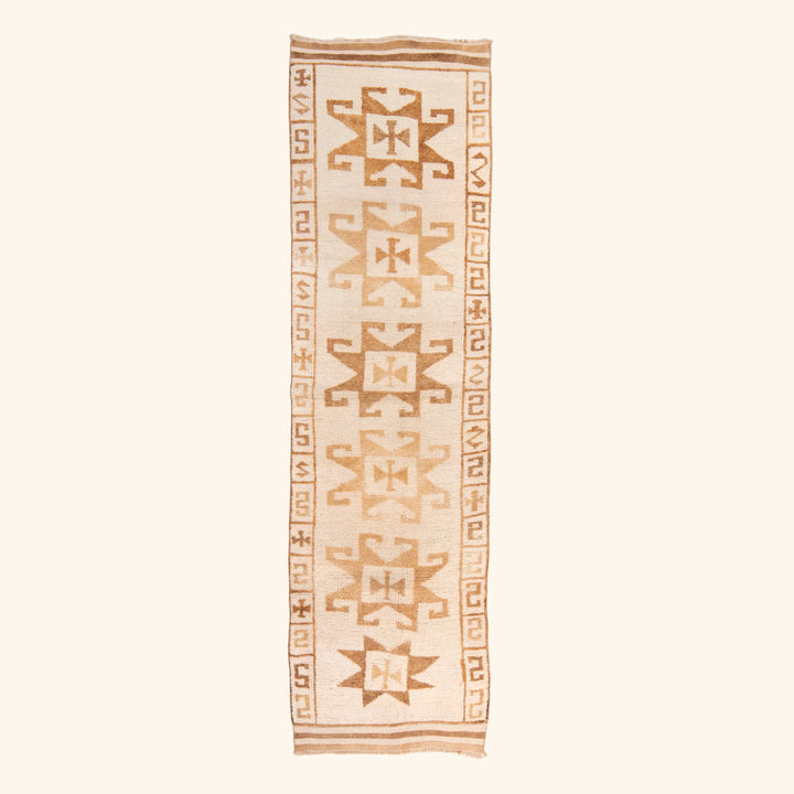 Brown Multi Traditional Turkish Wool Runner - 2'9'' x 11'1''