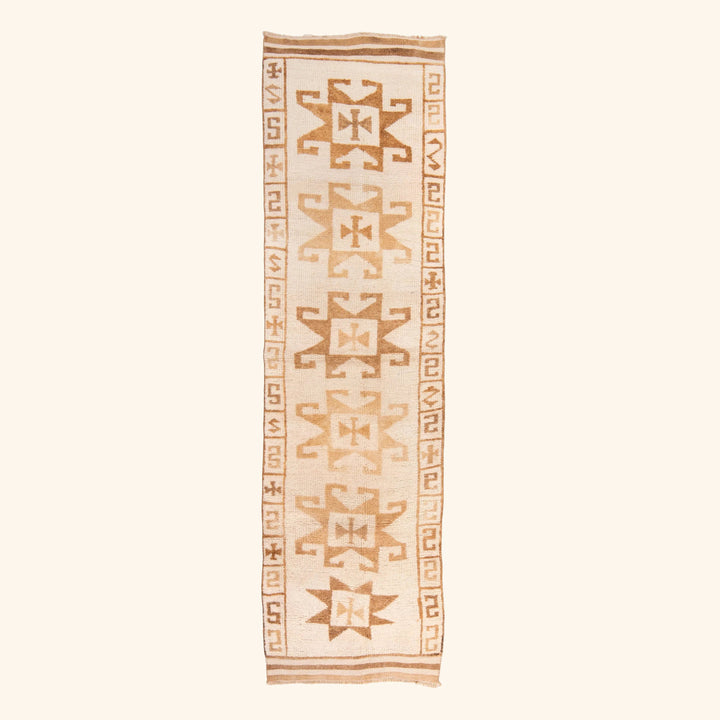 Brown Multi Traditional Turkish Wool Runner - 2'9'' x 11'1''