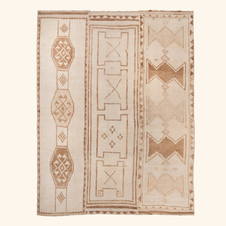 Brown Multicolored Traditional Turkish Wool Rug - 9'2'' x 10'11''