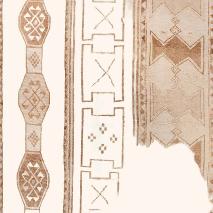 Brown Multicolored Traditional Turkish Wool Rug - 9'2'' x 10'11''