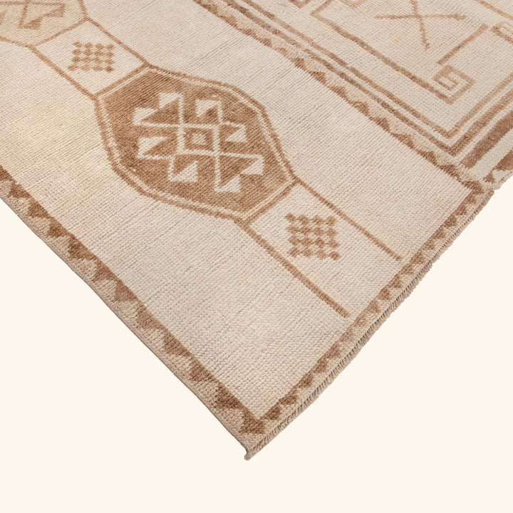 Brown Multicolored Traditional Turkish Wool Rug - 9'2'' x 10'11''