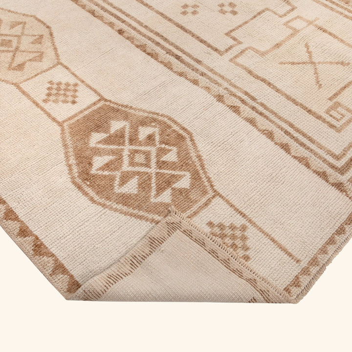 Brown Multicolored Traditional Turkish Wool Rug - 9'2'' x 10'11''