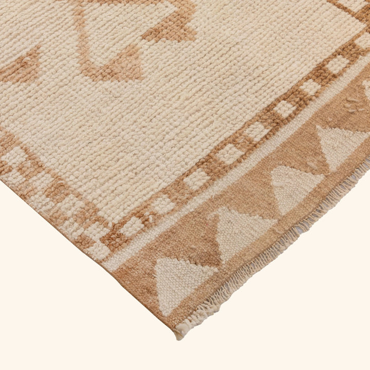 Beige Traditional Turkish Wool Runner - 3' x 11'1''
