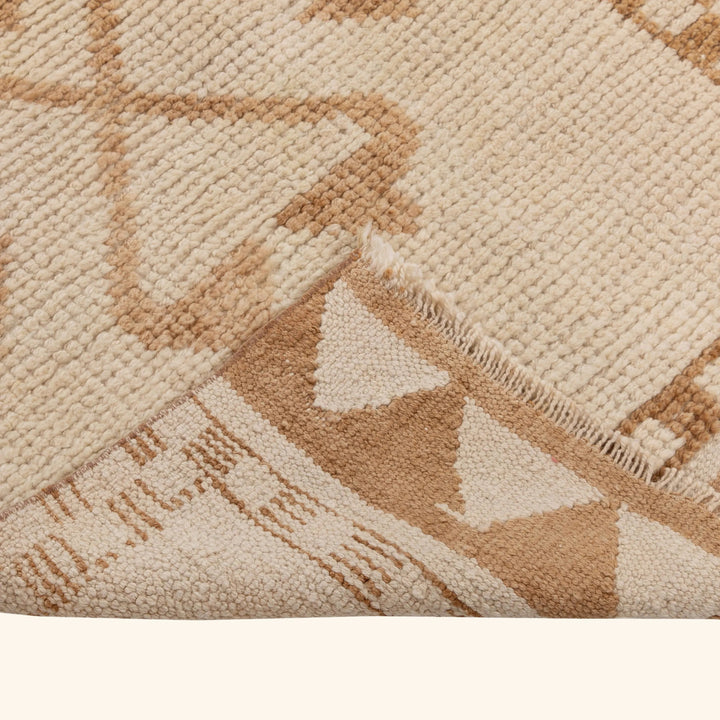 Beige Traditional Turkish Wool Runner - 3' x 11'1''