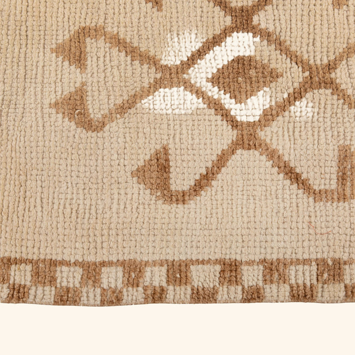 Beige Traditional Turkish Wool Runner - 3' x 11'1''