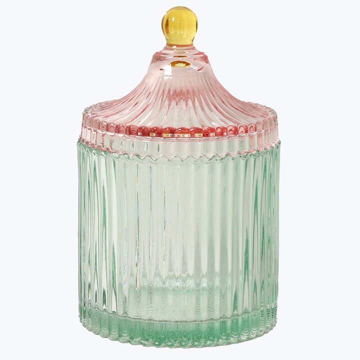 Image for Striped Glass Medium Bonbonniere