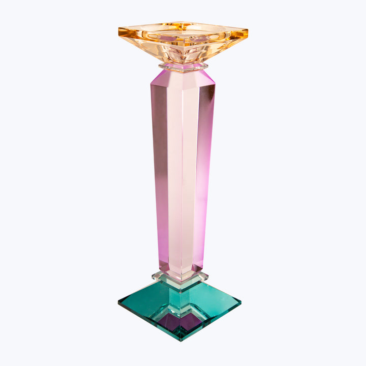 Image for Tall Column Ornamental Crystal Candle Holder