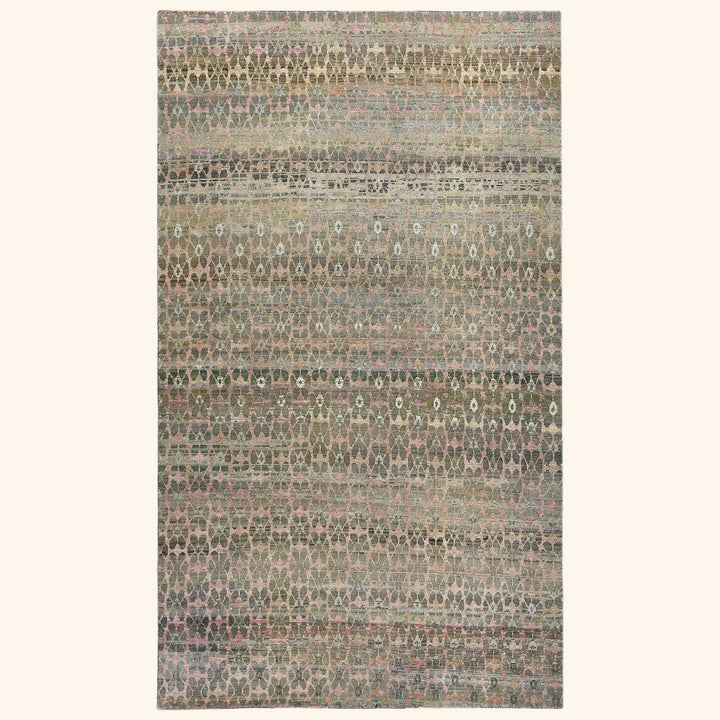 Image for Pink & Grey Alchemy Transitional Silk Wool Blend Rug - 4'5" x 7'6"