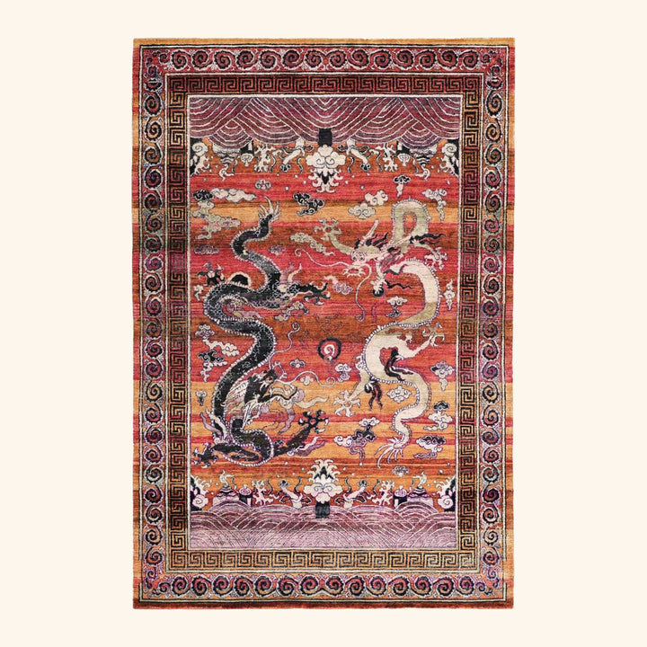Image for Orange Alchemy Transitional Silk Rug - 5'10" x 9'