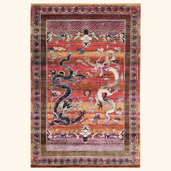 Image for Orange Alchemy Transitional Silk Rug - 5'10" x 9'