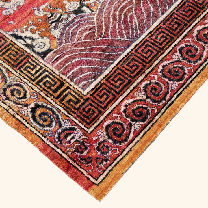 Image for Orange Alchemy Transitional Silk Rug - 5'10" x 9'