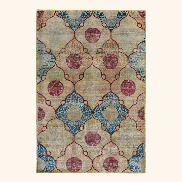 Image for Multicolored Alchemy Transitional Silk Rug - 6'1" x 9'1"