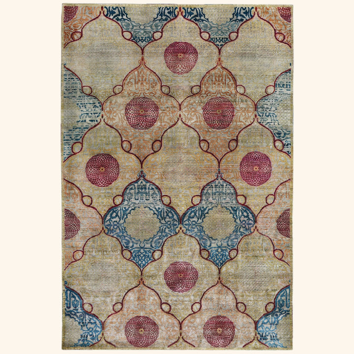 Image for Multicolored Alchemy Transitional Silk Rug - 6'1" x 9'1"