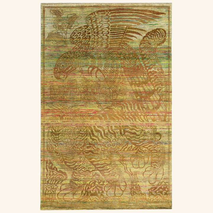 Image for Gold Alchemy Transitional Silk Wool Blend Rug - 5'11" x 9'4"