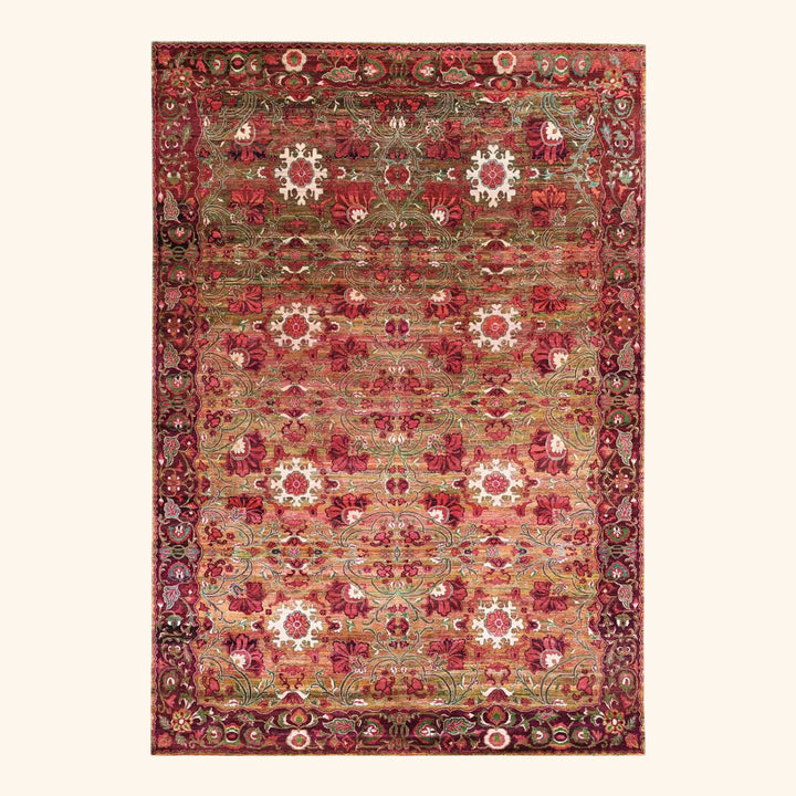 Image for Red & Brown Alchemy Traditional Silk Wool Blend Rug - 9'10" x 14'2"