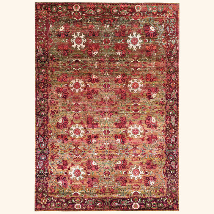 Image for Red & Brown Alchemy Traditional Silk Rug - 9'10" x 14'2"
