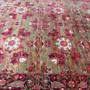 Image for Red & Brown Alchemy Traditional Silk Wool Blend Rug - 9'10" x 14'2" - hover
