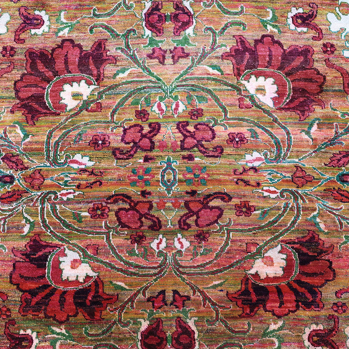 Image for Red & Brown Alchemy Traditional Silk Rug - 9'10" x 14'2"
