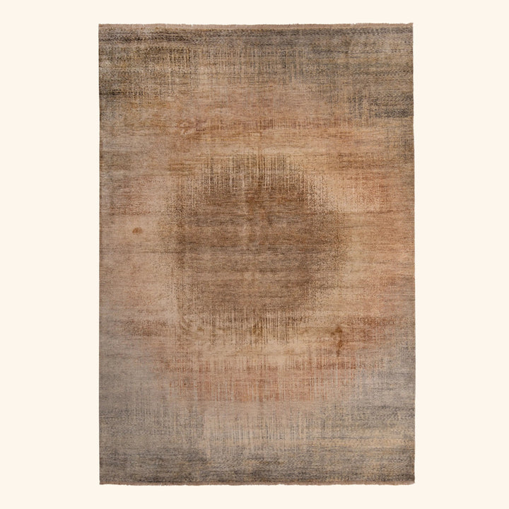 Beige Contemporary Silk Rug - 8' x 10'