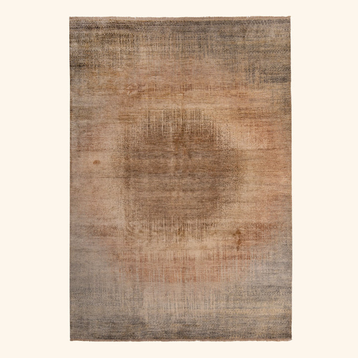 Beige Contemporary Silk Rug - 8' x 10'