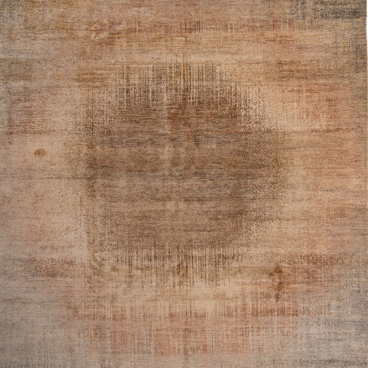 Beige Contemporary Silk Rug - 8' x 10'