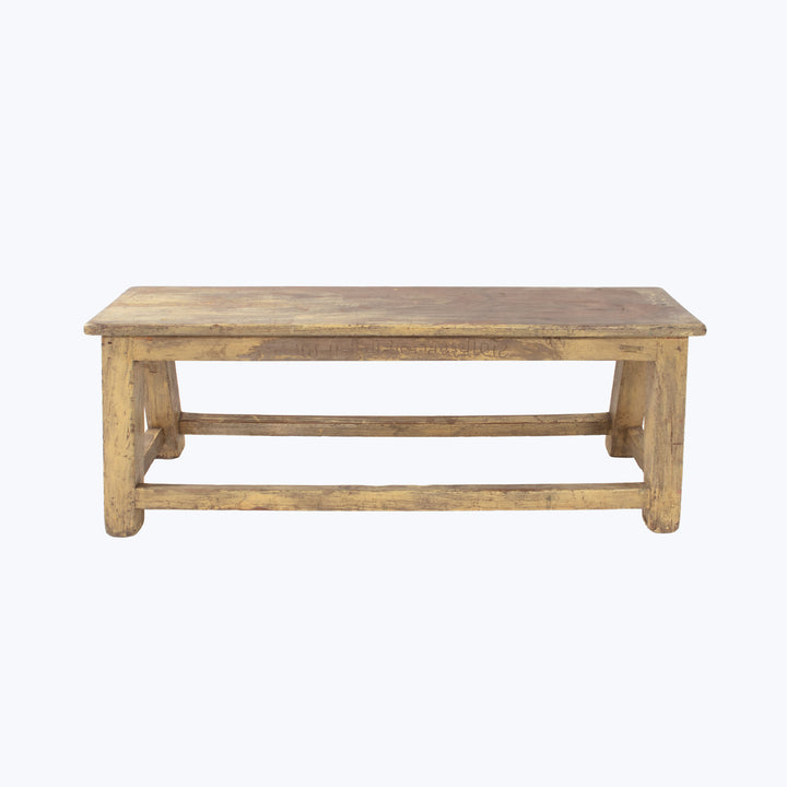 Vintage Yellow Bench