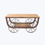 Vintage Wood Coffee Table on Wheels
