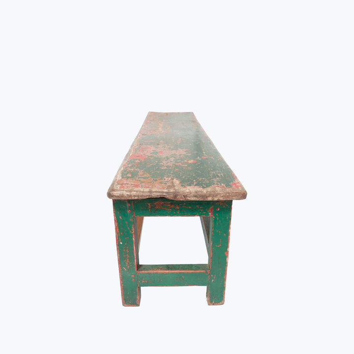 Vintage Green Chippy Bench