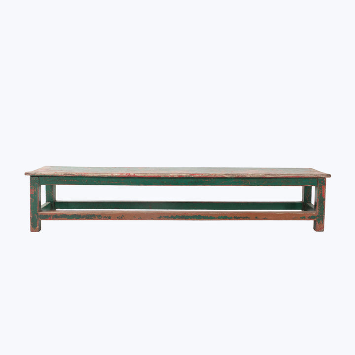 Vintage Green Chippy Bench
