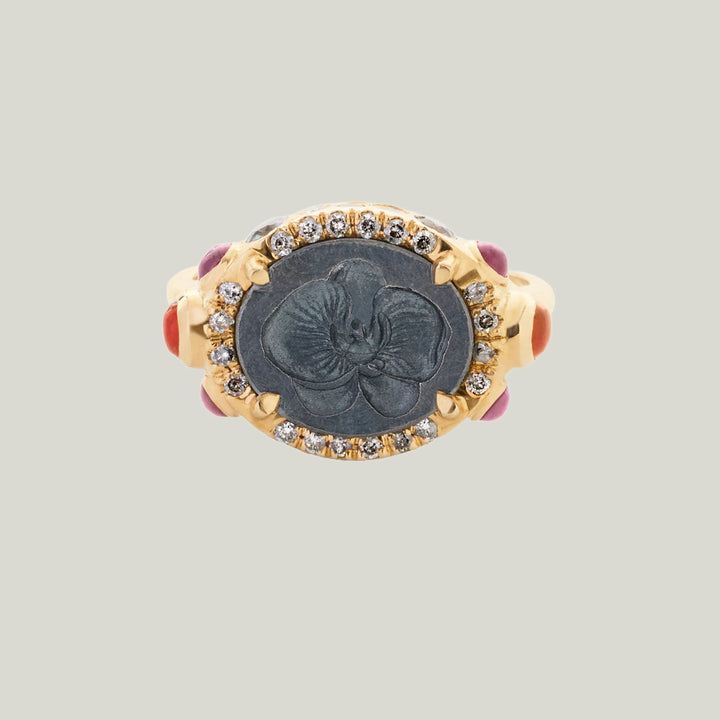 Image for WAITEMATĀ: Orchid Gemstone Signet Ring