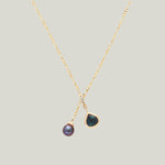 Image for KOHI: Tourmaline, Pearl and Diamond Lariat Necklace