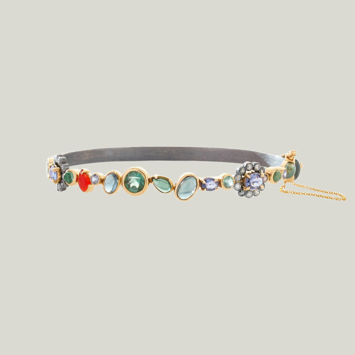 Image for MOUNT EDEN: Sapphire, Tourmaline, Opal and Diamond Cluster Bangle