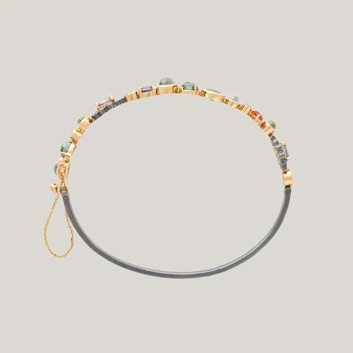 Image for MOUNT EDEN: Sapphire, Tourmaline, Opal and Diamond Cluster Bangle