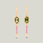 Image for HOLYROOD PALACE: Tourmaline, Ruby and Moonstone Earrings