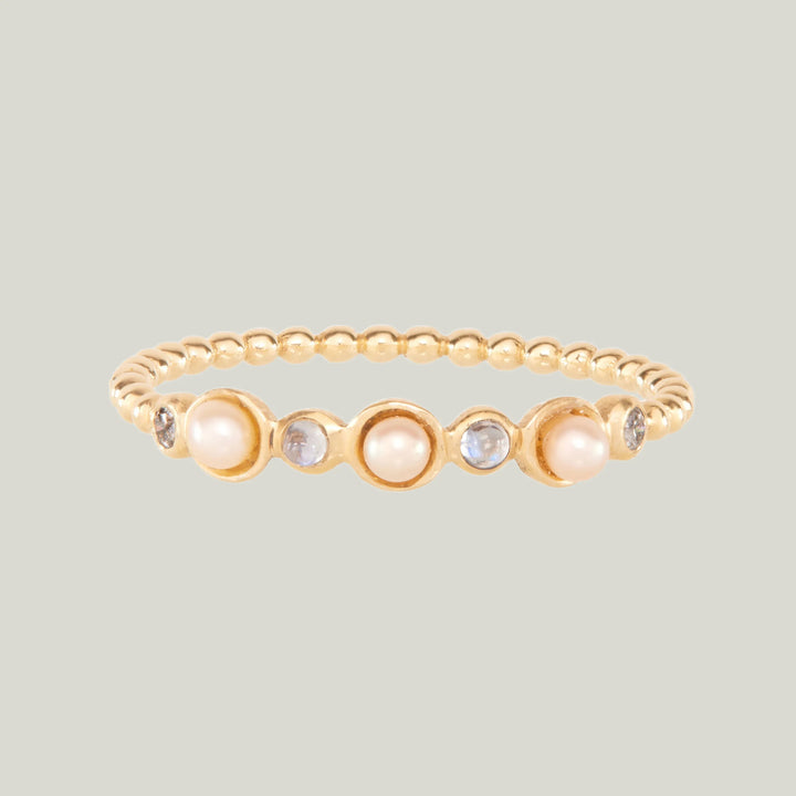 Image for SOMERSET: Pearl, Moonstone and Diamond Ring