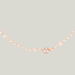 Image for NOTTING HILL: Chunky Pearl Strand Necklace, Garden Rose - hover