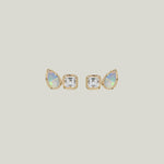 Image for Mélia Toi et Moi Cushion Studs - 
Clear Topaz and Opal