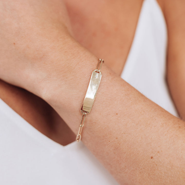 Image for Love Letter ID Bracelet on thick paperclip chain