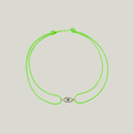 Image for Amie Pavé Evil Eye Bracelet - Neon green cord