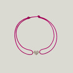 Image for Amie Pavé Heart Bracelet - Pink cord