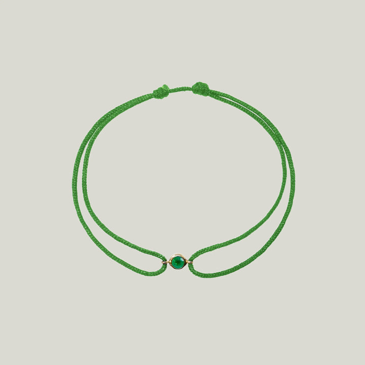 Image for Amie Emerald Kelly Green Cord Bracelet - Green cord