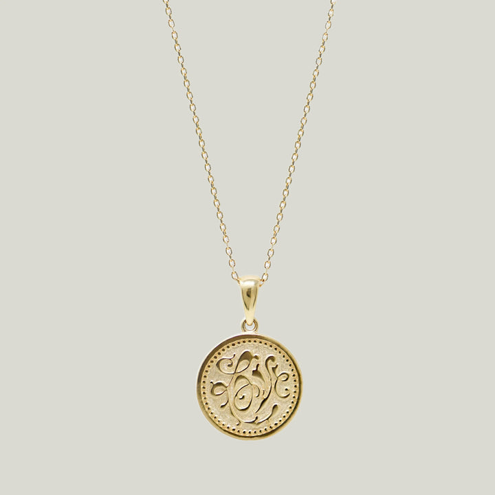 Image for Love Letter Gold Monogram Medallion Necklace