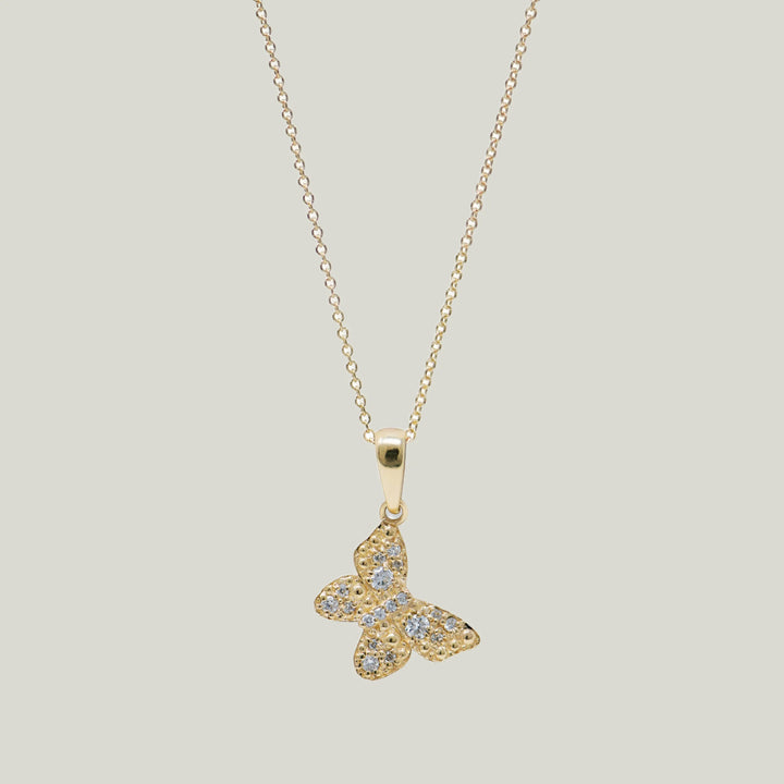 Image for Dew Drop Pavé Butterfly Pendant Necklace