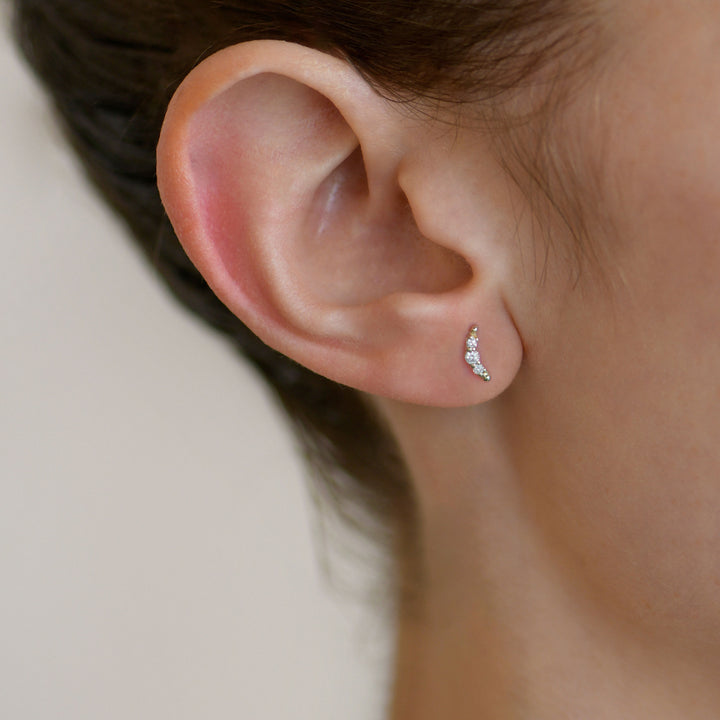 Image for Diamond Croissant Stud - Single