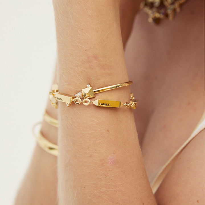Image for Script Yellow Gold And Diamonds Bracelet