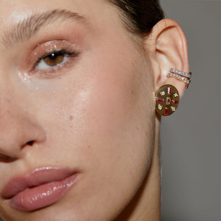 Image for Colorful Piercing Ear Cuff With Diamonds